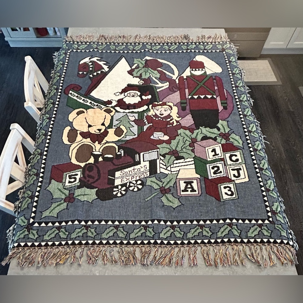 Holiday Tapestry Throw Blanket